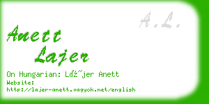 anett lajer business card